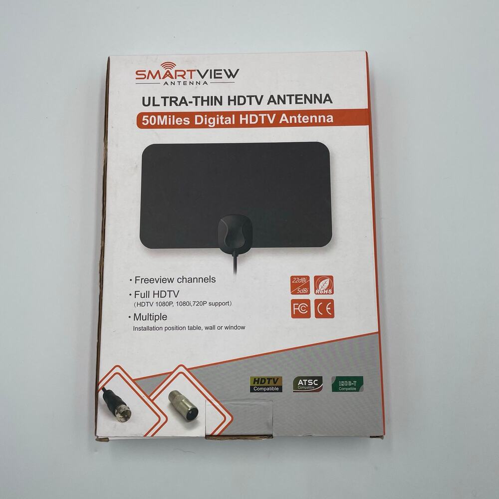 Smartview Ultra-thin Digital HDTV Antenna NEW 50 miles